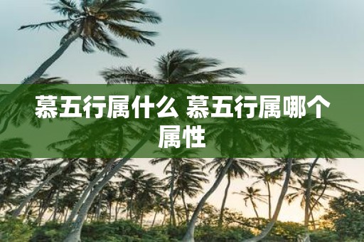 慕五行属什么 慕五行属哪个属性
