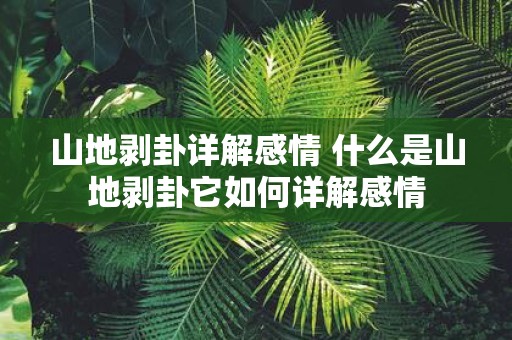 山地剥卦详解感情 什么是山地剥卦它如何详解感情