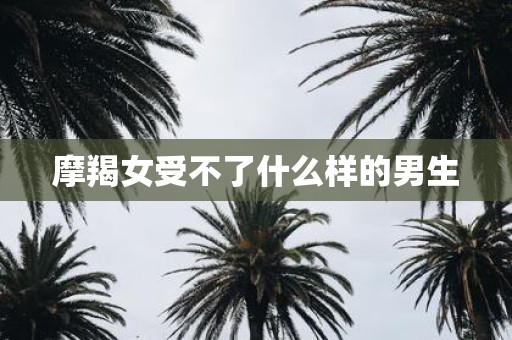 摩羯女受不了什么样的男生