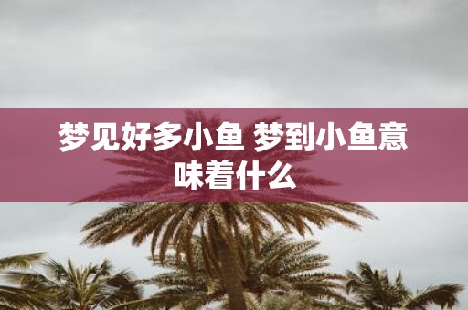 梦见好多小鱼 梦到小鱼意味着什么