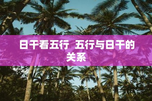 日干看五行 五行与日干的关系