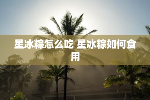 星冰粽怎么吃 星冰粽如何食用