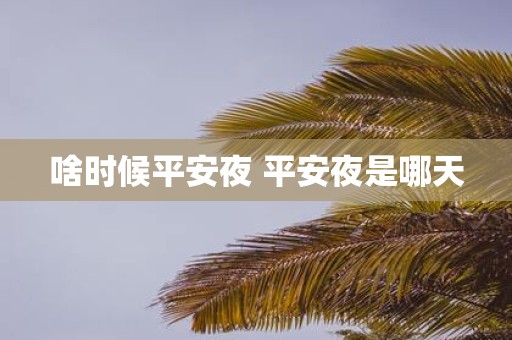 啥时候平安夜 平安夜是哪天