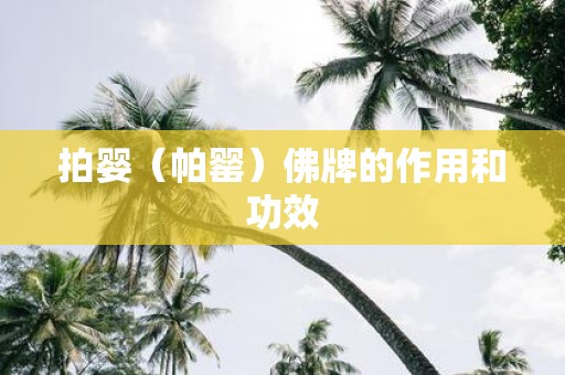 拍婴（帕罂）佛牌的作用和功效