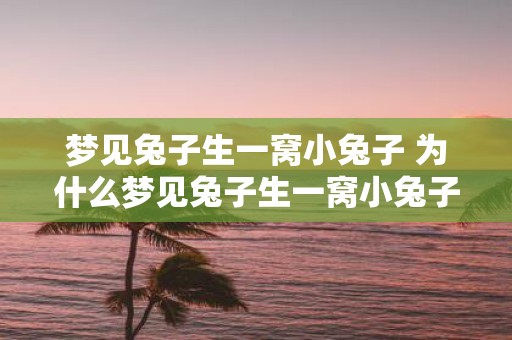 梦见兔子生一窝小兔子 为什么梦见兔子生一窝小兔子