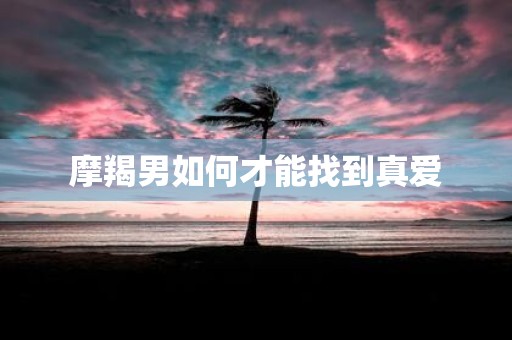 摩羯男如何才能找到真爱