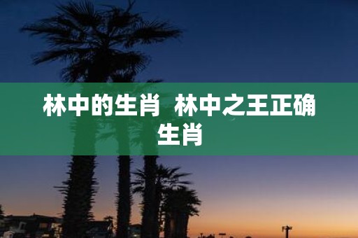 林中的生肖 林中之王正确生肖