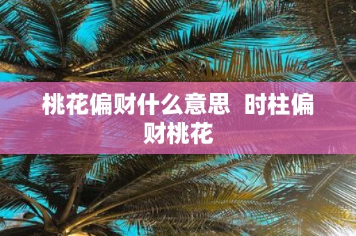 桃花偏财什么意思 时柱偏财桃花