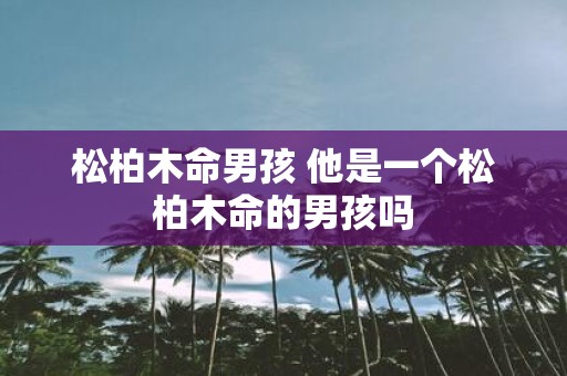 松柏木命男孩 他是一个松柏木命的男孩吗