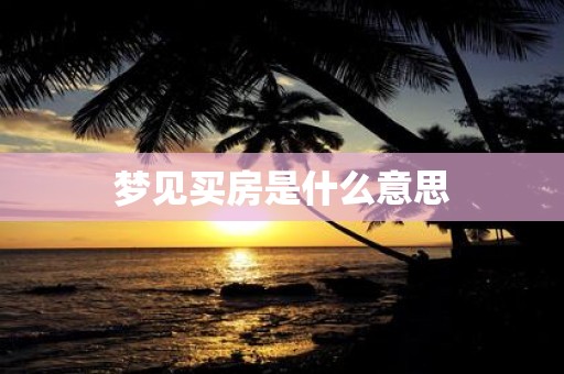梦见买房是什么意思
