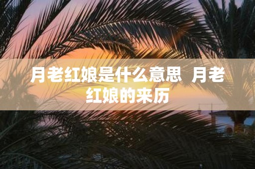 月老红娘是什么意思 月老红娘的来历