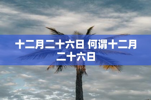 十二月二十六日 何谓十二月二十六日
