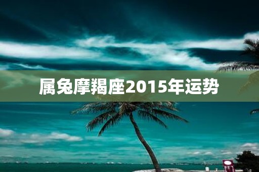 属兔摩羯座2015年运势