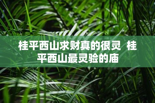 桂平西山求财真的很灵 桂平西山最灵验的庙