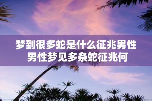 梦到很多蛇是什么征兆男性 男性梦见多条蛇征兆何