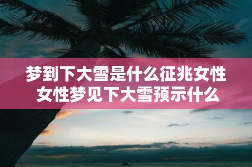 梦到下大雪是什么征兆女性 女性梦见下大雪预示什么