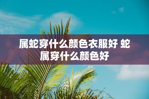 属蛇穿什么颜色衣服好 蛇属穿什么颜色好