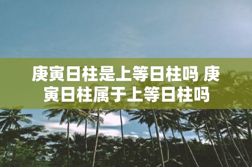 庚寅日柱是上等日柱吗 庚寅日柱属于上等日柱吗