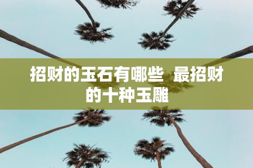招财的玉石有哪些 最招财的十种玉雕