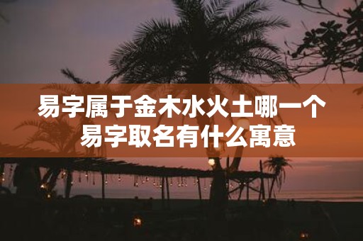 易字属于金木水火土哪一个  易字取名有什么寓意