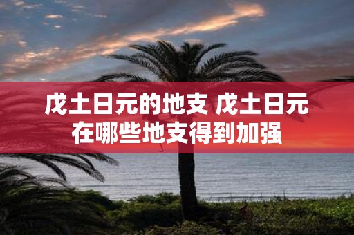 戊土日元的地支 戊土日元在哪些地支得到加强