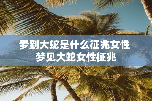 梦到大蛇是什么征兆女性 梦见大蛇女性征兆