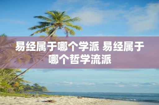 易经属于哪个学派 易经属于哪个哲学流派