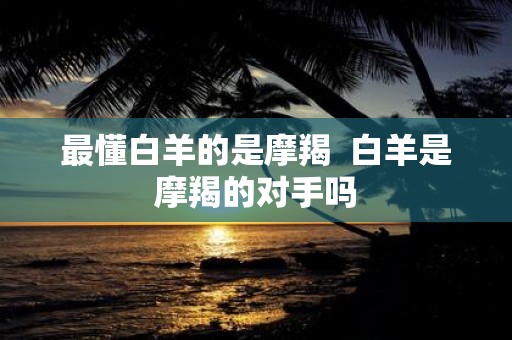 最懂白羊的是摩羯 白羊是摩羯的对手吗