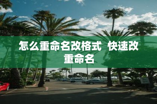 怎么重命名改格式 快速改重命名