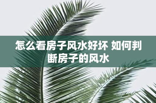 怎么看房子风水好坏 如何判断房子的风水