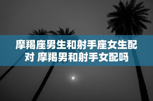 摩羯座男生和射手座女生配对 摩羯男和射手女配吗