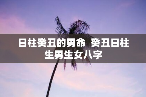 日柱癸丑的男命 癸丑日柱生男生女八字
