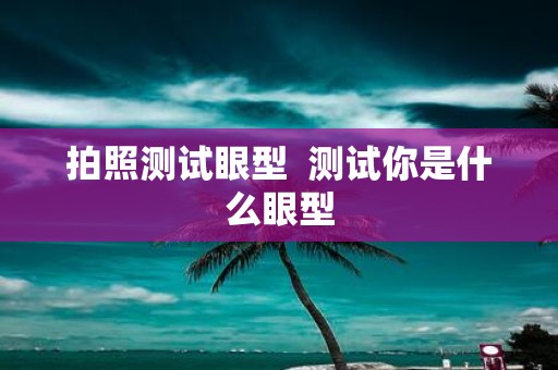 拍照测试眼型 测试你是什么眼型