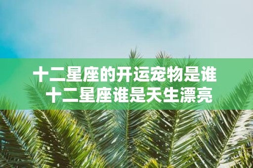 十二星座的开运宠物是谁 十二星座谁是天生漂亮