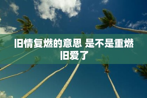 旧情复燃的意思 是不是重燃旧爱了