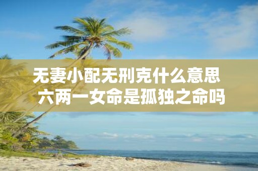 无妻小配无刑克什么意思 六两一女命是孤独之命吗