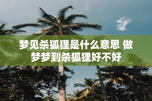 梦见杀狐狸是什么意思 做梦梦到杀狐狸好不好