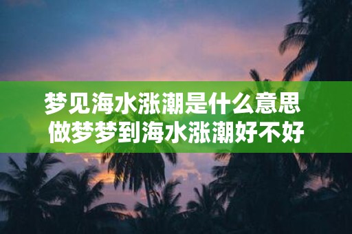 梦见海水涨潮是什么意思 做梦梦到海水涨潮好不好