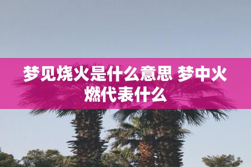 梦见烧火是什么意思 梦中火燃代表什么