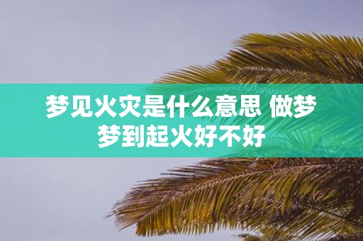 梦见火灾是什么意思 做梦梦到起火好不好