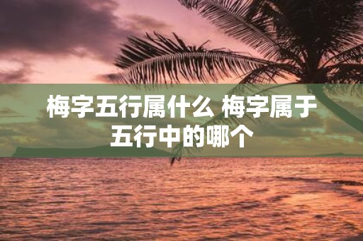 梅字五行属什么 梅字属于五行中的哪个