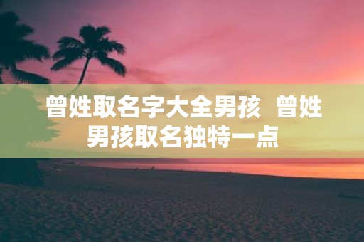 曾姓取名字大全男孩 曾姓男孩取名独特一点