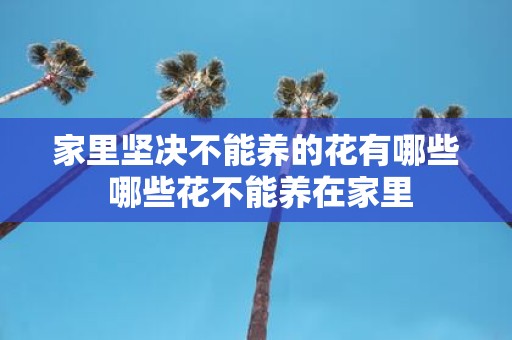 家里坚决不能养的花有哪些 哪些花不能养在家里