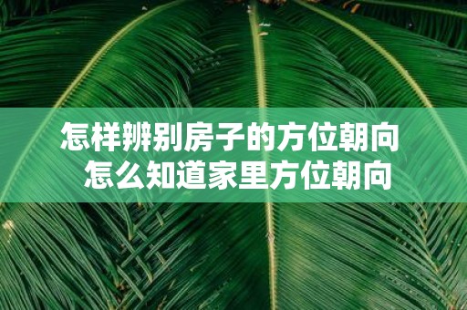 怎样辨别房子的方位朝向 怎么知道家里方位朝向