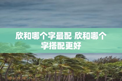 欣和哪个字最配 欣和哪个字搭配更好