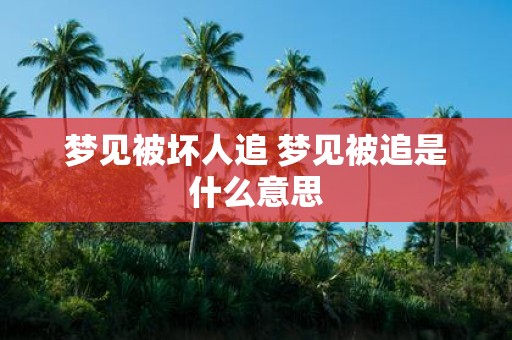 梦见被坏人追 梦见被追是什么意思