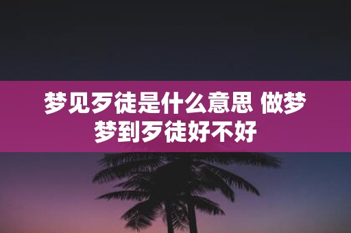 梦见歹徒是什么意思 做梦梦到歹徒好不好
