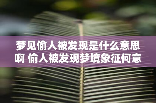 梦见偷人被发现是什么意思啊 偷人被发现梦境象征何意