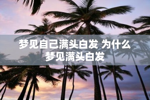 梦见自己满头白发 为什么梦见满头白发
