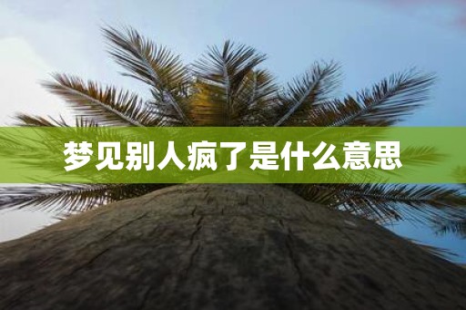 梦见别人疯了是什么意思